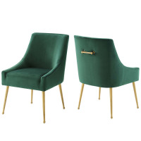 Modway EEI-4148-GRN Green Discern Upholstered Performance Velvet Dining Chair Set of 2