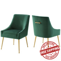 Modway EEI-4148-GRN Green Discern Upholstered Performance Velvet Dining Chair Set of 2