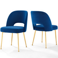 Modway EEI-4162-NAV Navy Rouse Dining Room Side Chair Set of 2