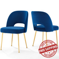 Modway EEI-4162-NAV Navy Rouse Dining Room Side Chair Set of 2