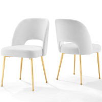Modway EEI-4162-WHI White Rouse Dining Room Side Chair Set of 2