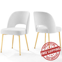 Modway EEI-4162-WHI White Rouse Dining Room Side Chair Set of 2