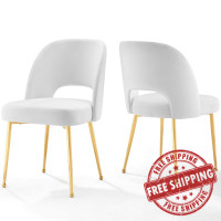 Modway EEI-4162-WHI White Rouse Dining Room Side Chair Set of 2