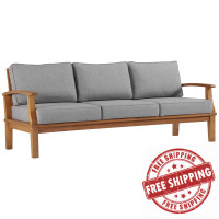 Modway EEI-4176-NAT-GRY Natural Gray Marina Outdoor Patio Teak Sofa