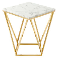 Modway EEI-4206-GLD-WHI Gold White Vertex Gold Metal Stainless Steel End Table