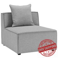Modway EEI-4209-GRY Gray Saybrook Outdoor Patio Upholstered Sectional Sofa Armless Chair