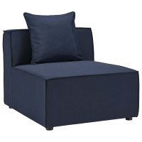 Modway EEI-4209-NAV Navy Blue Saybrook Outdoor Patio Upholstered Sectional Sofa Armless Chair