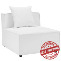 Modway EEI-4209-WHI White Saybrook Outdoor Patio Upholstered Sectional Sofa Armless Chair