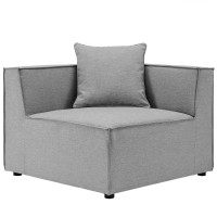 Modway EEI-4210-GRY Gray Saybrook Outdoor Patio Upholstered Sectional Sofa Corner Chair