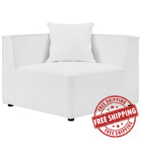 Modway EEI-4210-WHI White Saybrook Outdoor Patio Upholstered Sectional Sofa Corner Chair