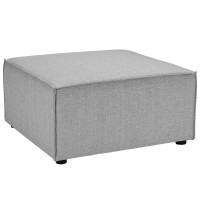 Modway EEI-4211-GRY Gray Saybrook Outdoor Patio Upholstered Sectional Sofa Ottoman