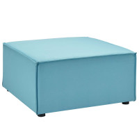 Modway EEI-4211-TUR Turquoise Saybrook Outdoor Patio Upholstered Sectional Sofa Ottoman