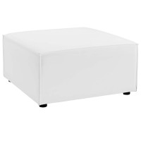 Modway EEI-4211-WHI White Saybrook Outdoor Patio Upholstered Sectional Sofa Ottoman