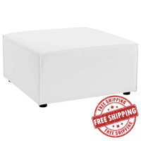 Modway EEI-4211-WHI White Saybrook Outdoor Patio Upholstered Sectional Sofa Ottoman