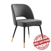 Modway EEI-4212-CHA Charcoal Rouse Performance Velvet Dining Side Chair