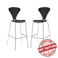 Modway EEI-4231-BLK Black Passage Dining Bar Stool Set of 2