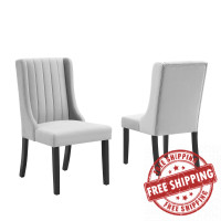 Modway EEI-4244-LGR Light Gray Renew Parsons Performance Velvet Dining Side Chairs - Set of 2