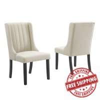 Modway EEI-4245-BEI Beige Renew Parsons Fabric Dining Side Chairs - Set of 2