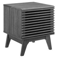 Modway EEI-4262-CHA Render Vinyl Record Display Stand Charcoal