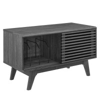 Modway EEI-4263-CHA Render Vinyl Record Display Stand Charcoal