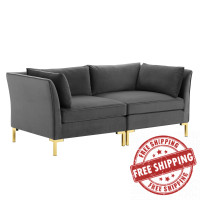 Modway EEI-4268-GRY Gray Ardent Performance Velvet Loveseat