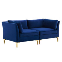 Modway EEI-4268-NAV Navy Ardent Performance Velvet Loveseat