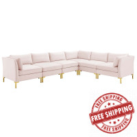 Modway EEI-4277-PNK Pink Ardent 6-Piece Performance Velvet Sectional Sofa