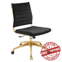 Modway EEI-4280-BLK Black Jive Armless Mid Back Performance Velvet Office Chair