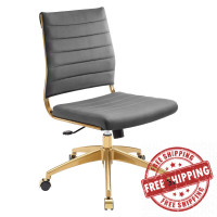 Modway EEI-4280-GRY Gray Jive Armless Mid Back Performance Velvet Office Chair