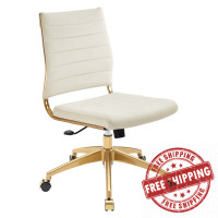 Modway EEI-4280-IVO Ivory Jive Armless Mid Back Performance Velvet Office Chair