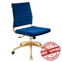 Modway EEI-4280-NAV Navy Jive Armless Mid Back Performance Velvet Office Chair