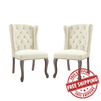 Modway EEI-4293-IVO Ivory Apprise Side Chair Performance Velvet Set of 2