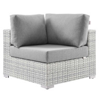 Modway EEI-4296-LGR-GRY Convene Outdoor Patio Corner Chair Light Gray Gray