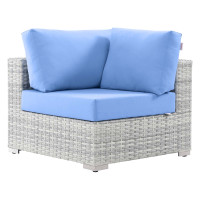 Modway EEI-4296-LGR-LBU Convene Outdoor Patio Corner Chair Light Gray Light Blue
