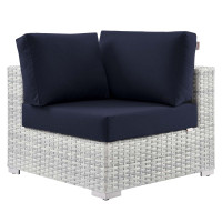 Modway EEI-4296-LGR-NAV Convene Outdoor Patio Corner Chair Light Gray Navy