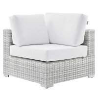 Modway EEI-4296-LGR-WHI Convene Outdoor Patio Corner Chair Light Gray White