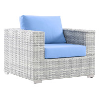 Modway EEI-4297-LGR-LBU Convene Outdoor Patio Armchair Light Gray Light Blue
