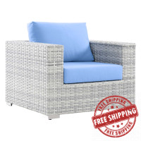 Modway EEI-4297-LGR-LBU Convene Outdoor Patio Armchair Light Gray Light Blue