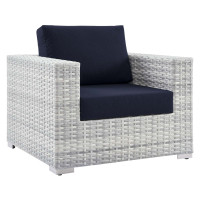 Modway EEI-4297-LGR-NAV Convene Outdoor Patio Armchair Light Gray Navy