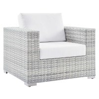 Modway EEI-4297-LGR-WHI Convene Outdoor Patio Armchair Light Gray White