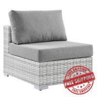 Modway EEI-4298-LGR-GRY Convene Outdoor Patio Armless Chair Light Gray Gray