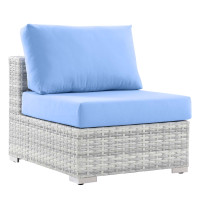 Modway EEI-4298-LGR-LBU Convene Outdoor Patio Armless Chair Light Gray Light Blue