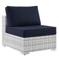 Modway EEI-4298-LGR-NAV Convene Outdoor Patio Armless Chair Light Gray Navy