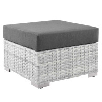 Modway EEI-4301-LGR-CHA Convene Outdoor Patio Ottoman Light Gray Charcoal