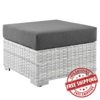 Modway EEI-4301-LGR-CHA Convene Outdoor Patio Ottoman Light Gray Charcoal