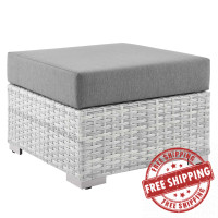 Modway EEI-4301-LGR-GRY Convene Outdoor Patio Ottoman Light Gray Gray