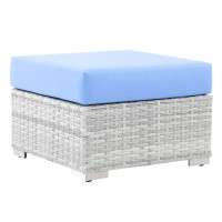 Modway EEI-4301-LGR-LBU Convene Outdoor Patio Ottoman Light Gray Light Blue