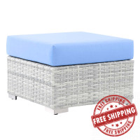 Modway EEI-4301-LGR-LBU Convene Outdoor Patio Ottoman Light Gray Light Blue