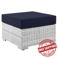 Modway EEI-4301-LGR-NAV Convene Outdoor Patio Ottoman Light Gray Navy