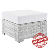 Modway EEI-4301-LGR-WHI Convene Outdoor Patio Ottoman Light Gray White